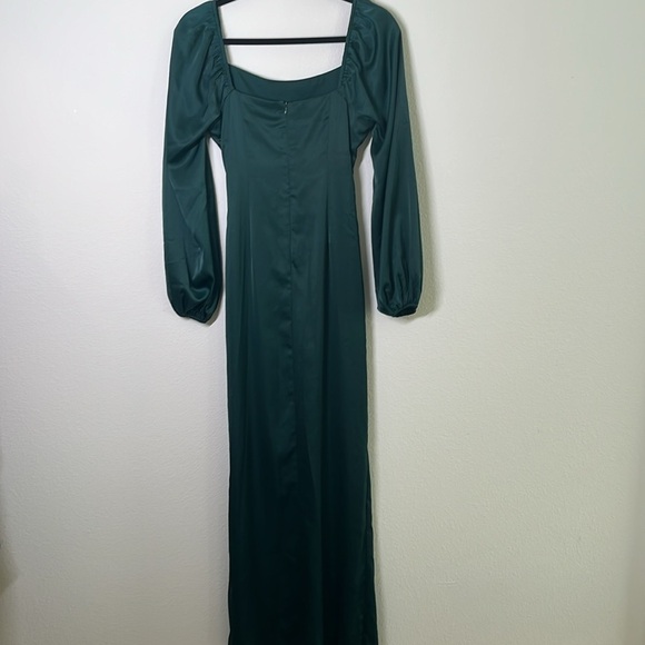 Lulus Eternal Heart Emerald Green Satin Maxi Dress | Size Small - Picture 10 of 11